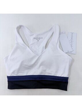 Allfenix Mia Sports Bra XS White Yoga Workout Racerback Gym Active Removable Pad